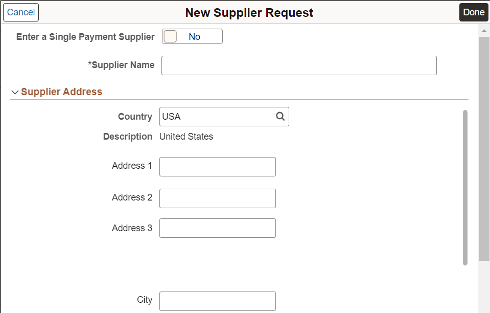 New Supplier Request (1 of 2)