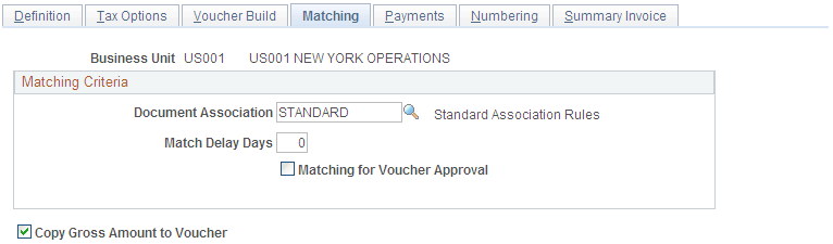 Payables Definition - Matching page