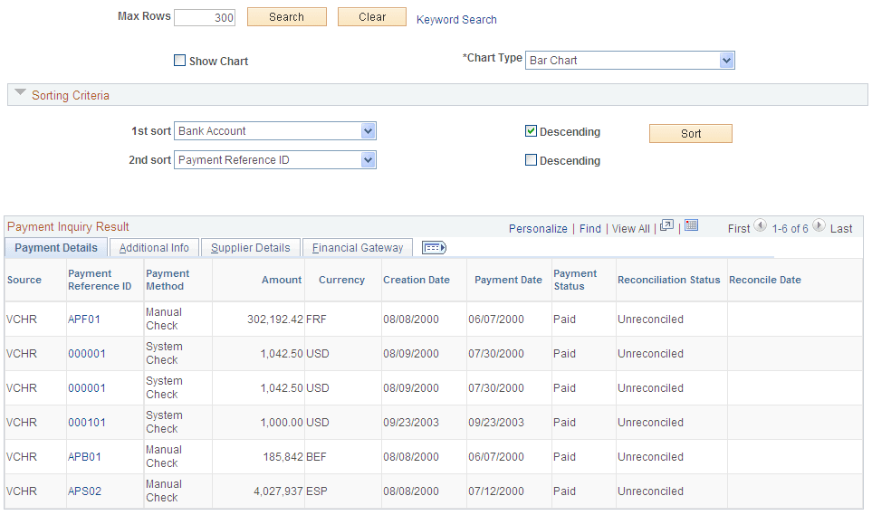 Payment Inquiry page (2 of 3)