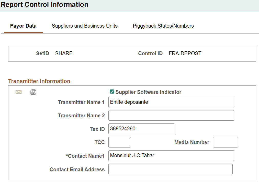 Report Control Information (1 of 2)