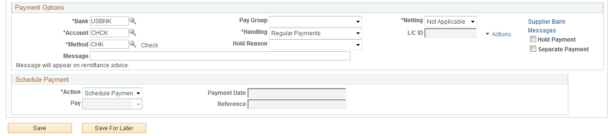 Voucher - Payments page (Add mode) 2 of 2