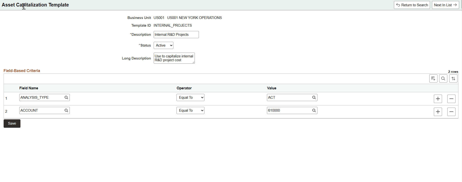 Asset Capitalization Template