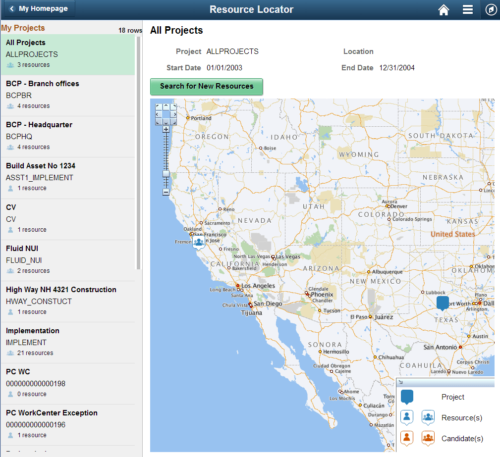 Resource Locator page