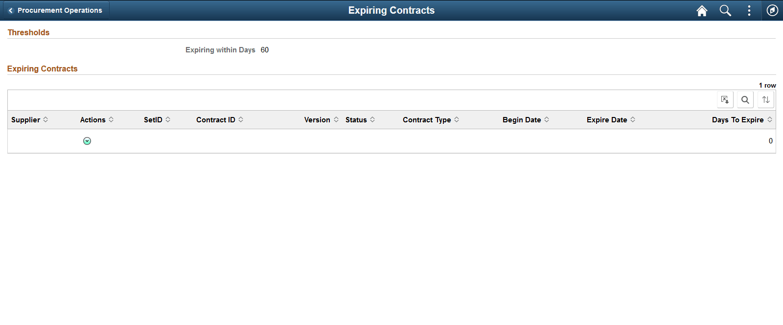 Expiring Contracts Page