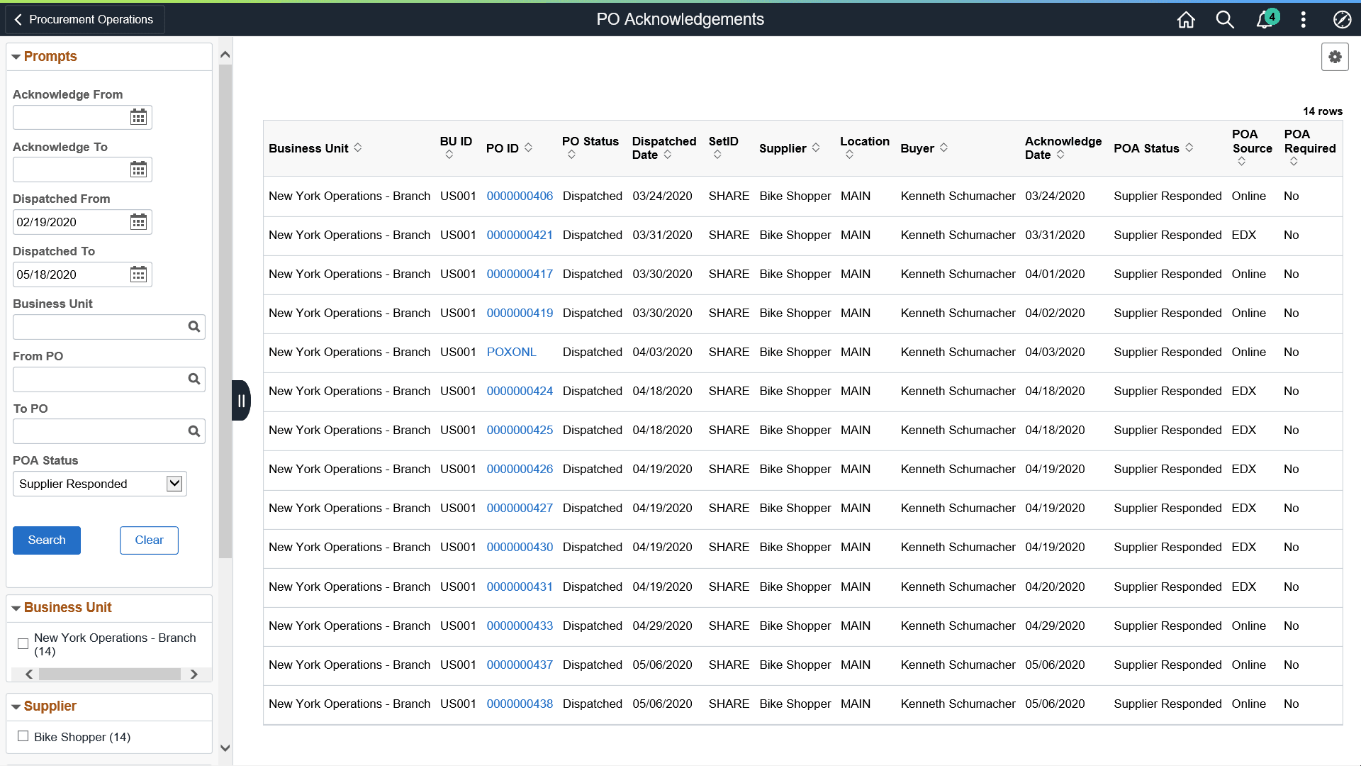 PO Acknowledgements page