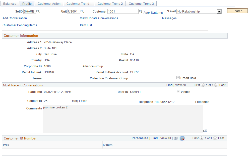 Account Overview - Profile page (1 of 2)