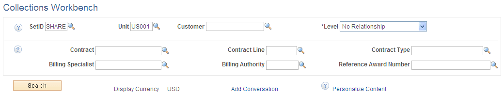 Collections Workbench page