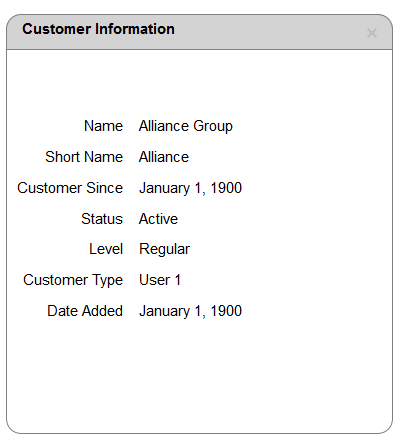 Customer Information Pagelet