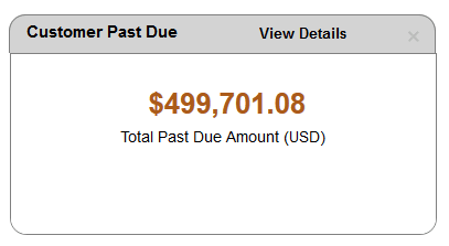 Customer Past Due Pagelet