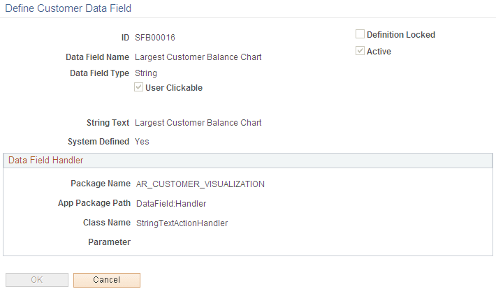 Define Customer Data Field page for string data