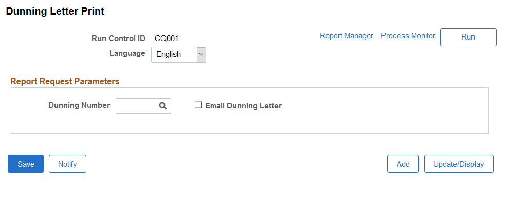 Dunning Letter Print page