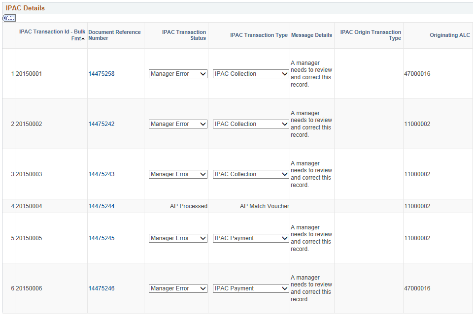 IPAC Manager Workbench page - IPAC Details (1 of 3)