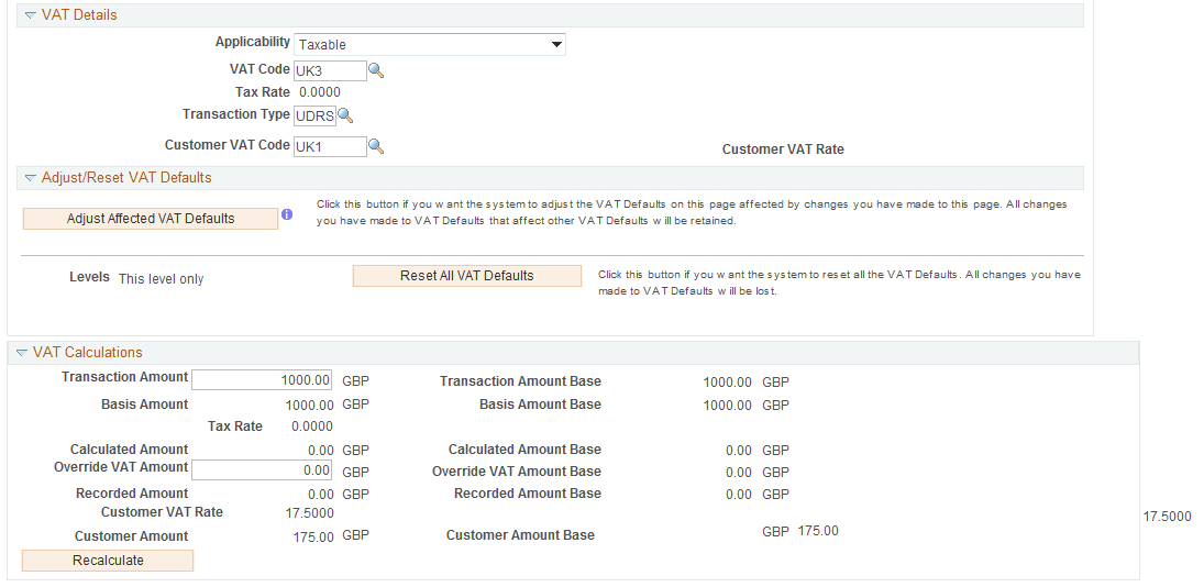 VAT Lines page (2 of 2)