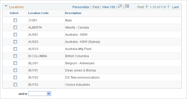 Locations collapsible grid on the Create Resources Program page