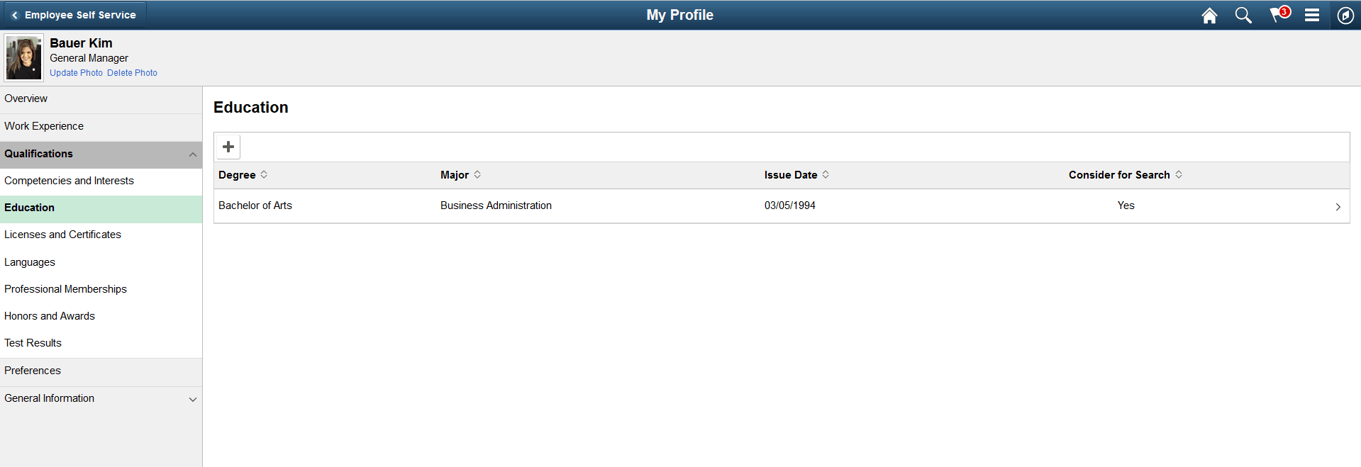 Qualifications - Education page
