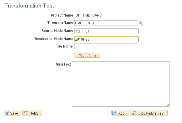 Transformation Test page