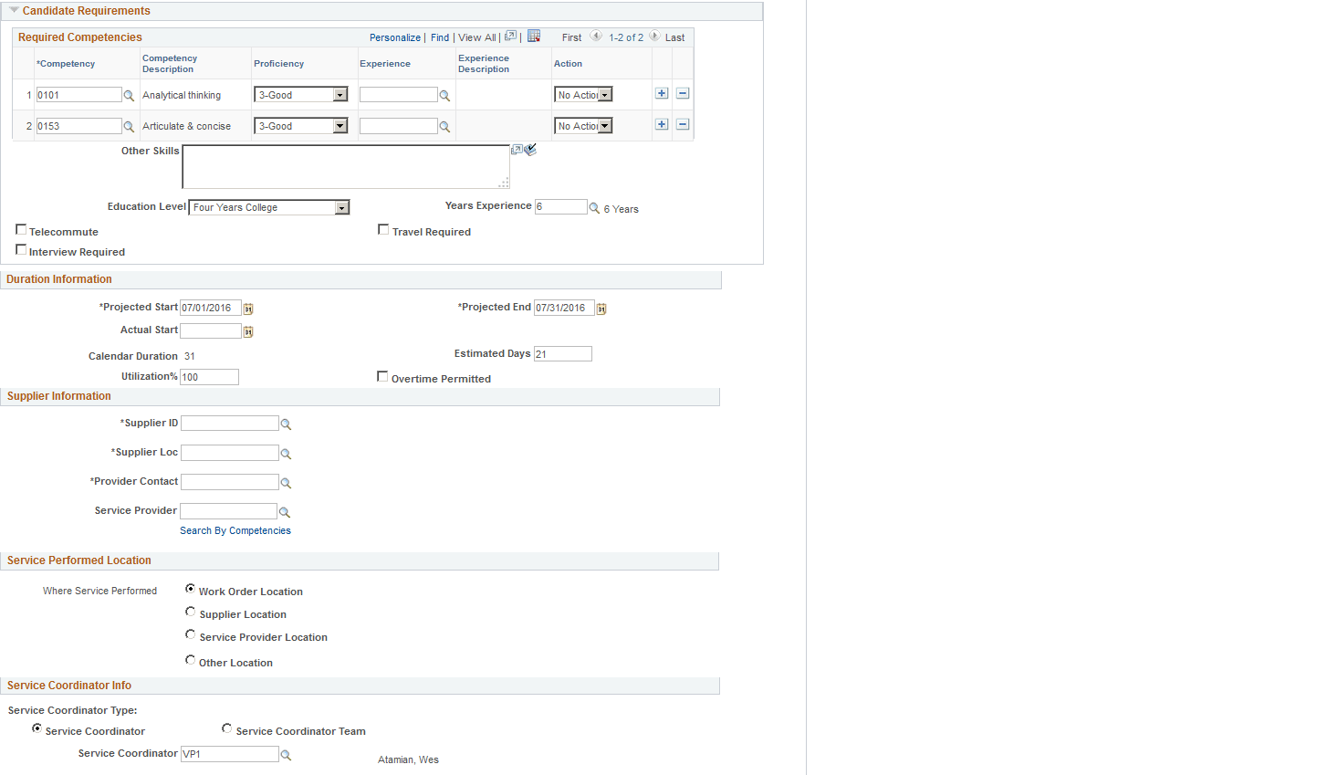 Work Order Details page 2 of 2