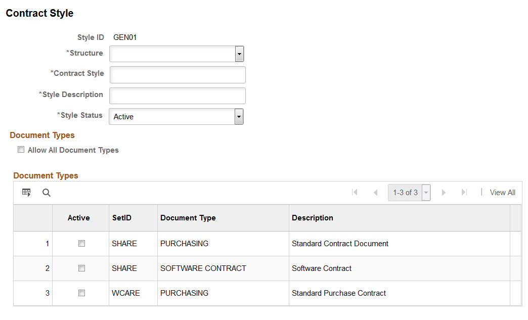 Contract Style page (1 of 2)