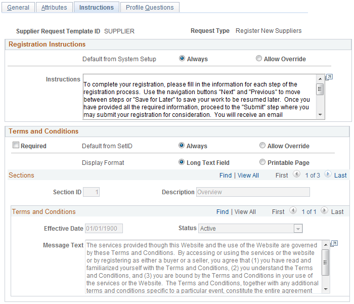 Supplier Request Templates - Instructions page, 1 of 2 (New Suppliers)