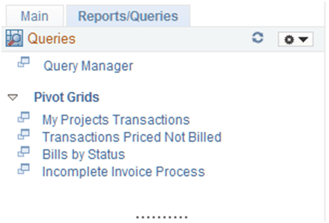 Staffing WorkCenter - Reports/Queries page