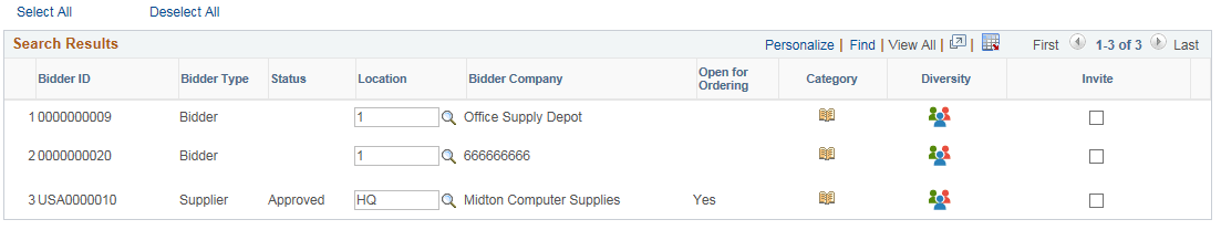 Bidder Search page (2 of 2)