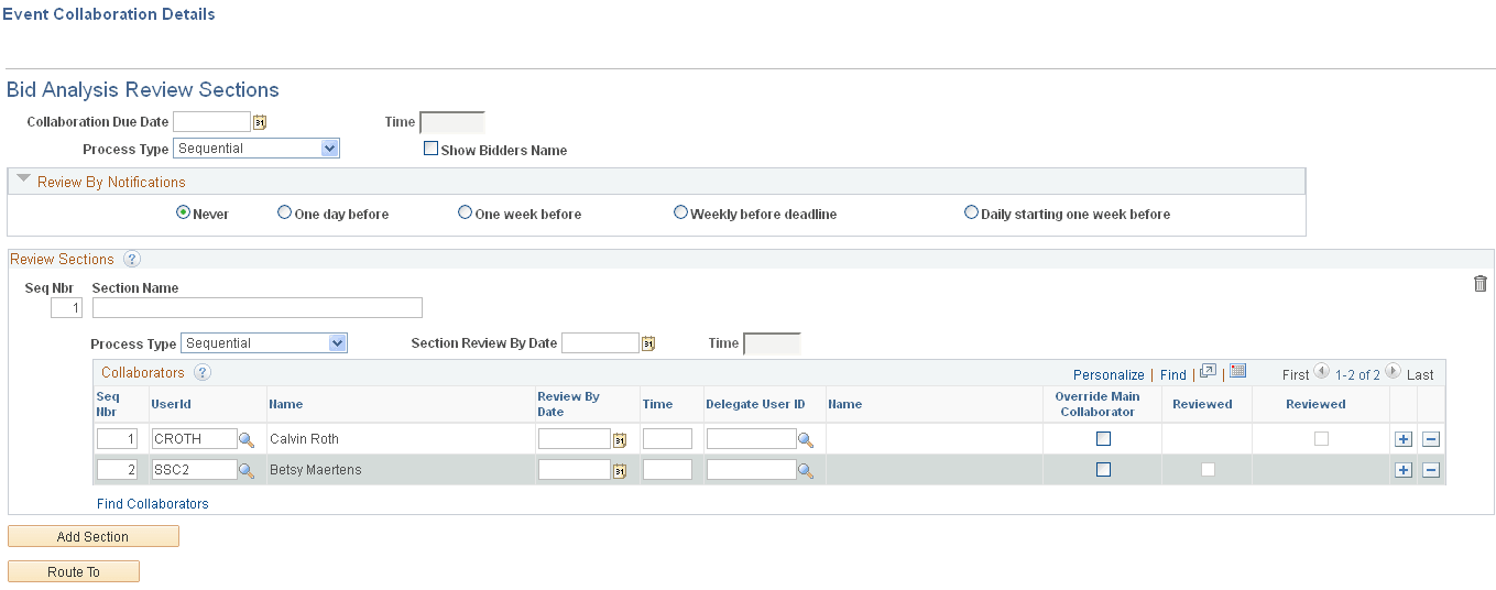 Event Collaboration Details page - Analysis Collaboration