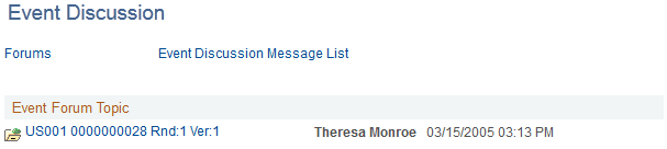 Event Discussion - Event Forum Topic