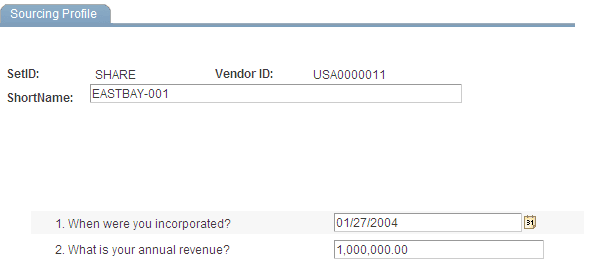 Sourcing Profile page