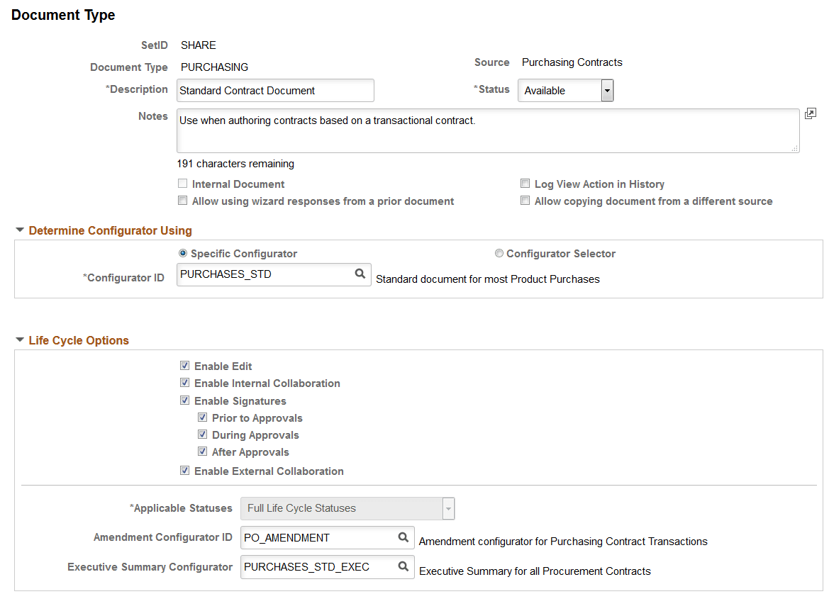 Document Type page (1 of 3)