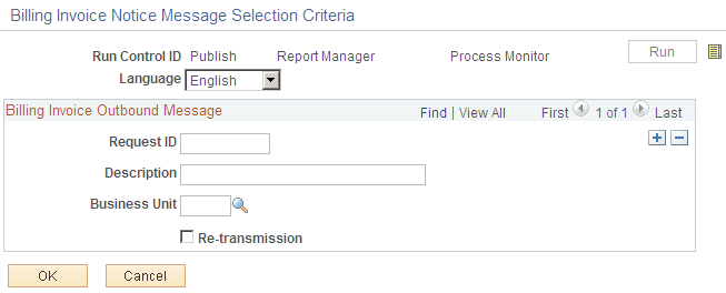 Billing Invoice Notice Message Selection Criteria