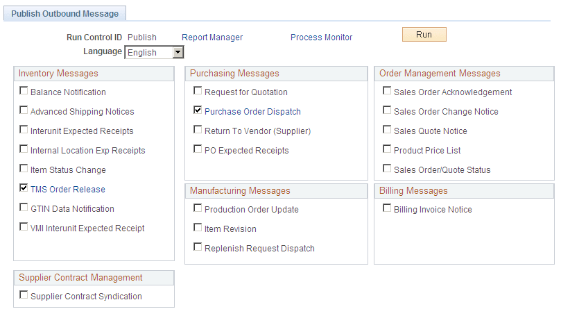 Publish Outbound Message page