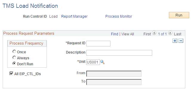 TMS Load Notification page