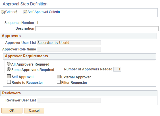 Approval Step Definition - Line Approval page Approval Step Definition - Line Approval page