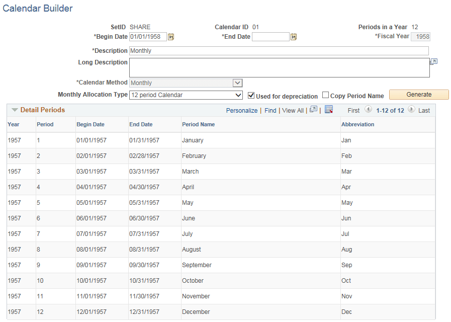 Calendar Builder page (1 of 2) Calendar Builder page (1 of 2)