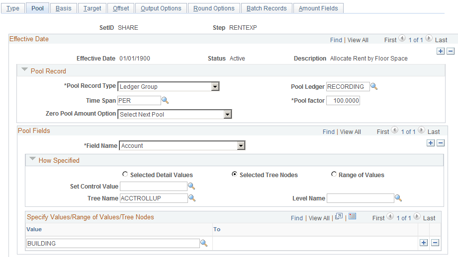 Define Allocation Step - Pool page Define Allocation Step - Pool page