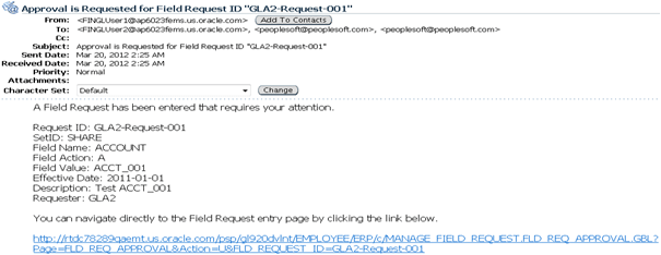 Sample email - Field Request Approval Sample email - Field Request Approval