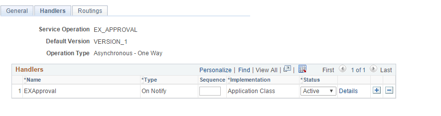 Service Operations - Handlers page Service Operations - Handlers page