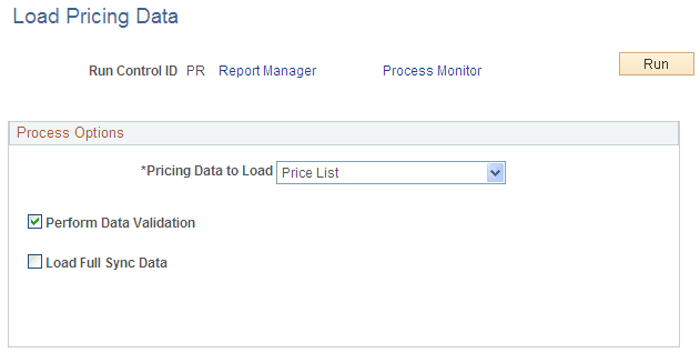 Load Pricing Data page