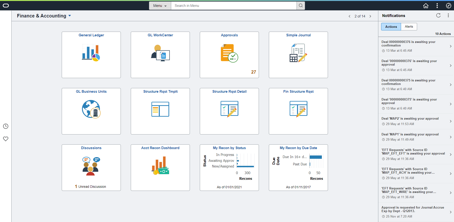 Understanding the Finance and Accounting Fluid Homepage