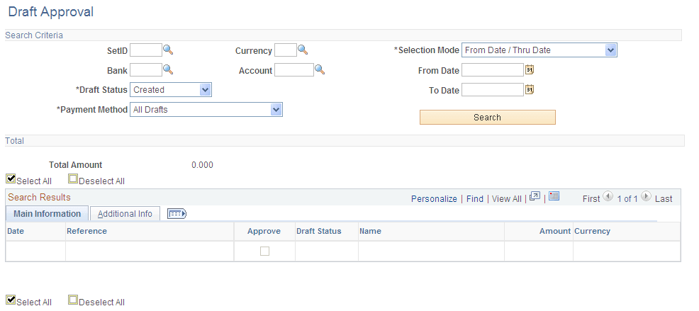 Draft Approval page