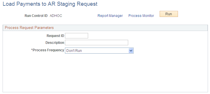 Load AR Staging Request Load AR Staging Request