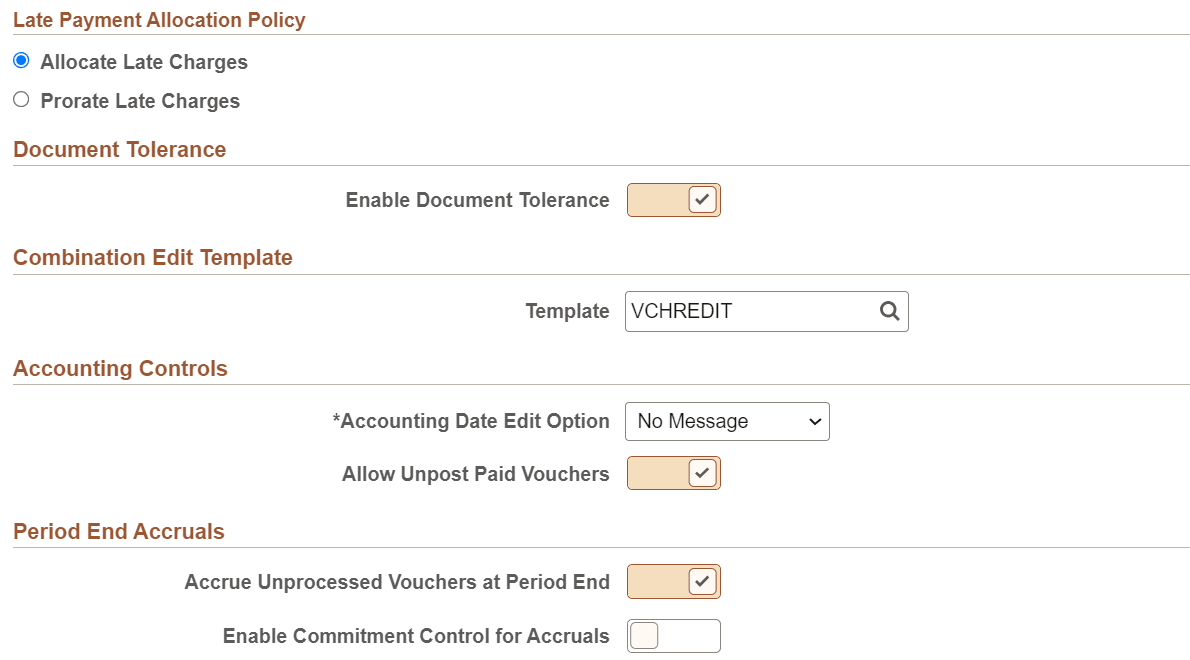 Payable Procurement Control (2 of 2)