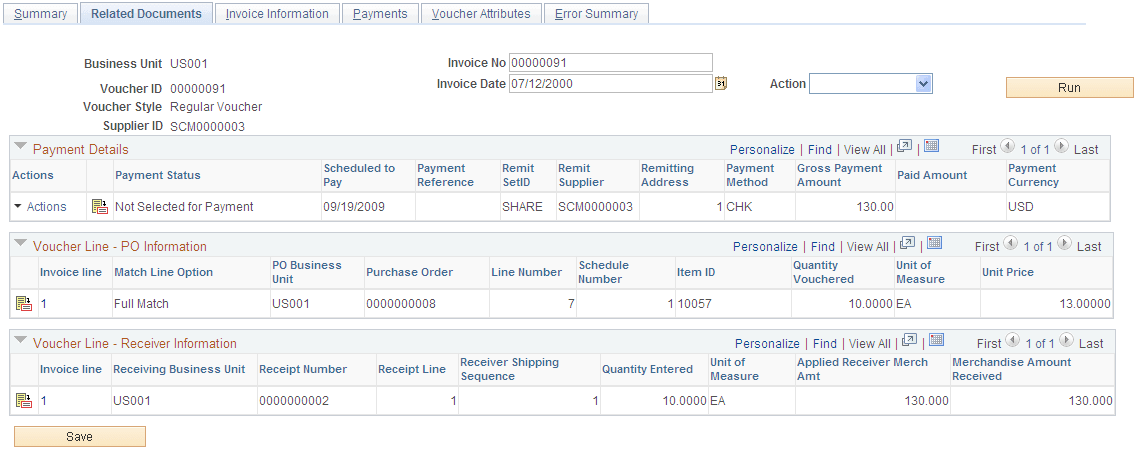 Voucher - Related Documents page