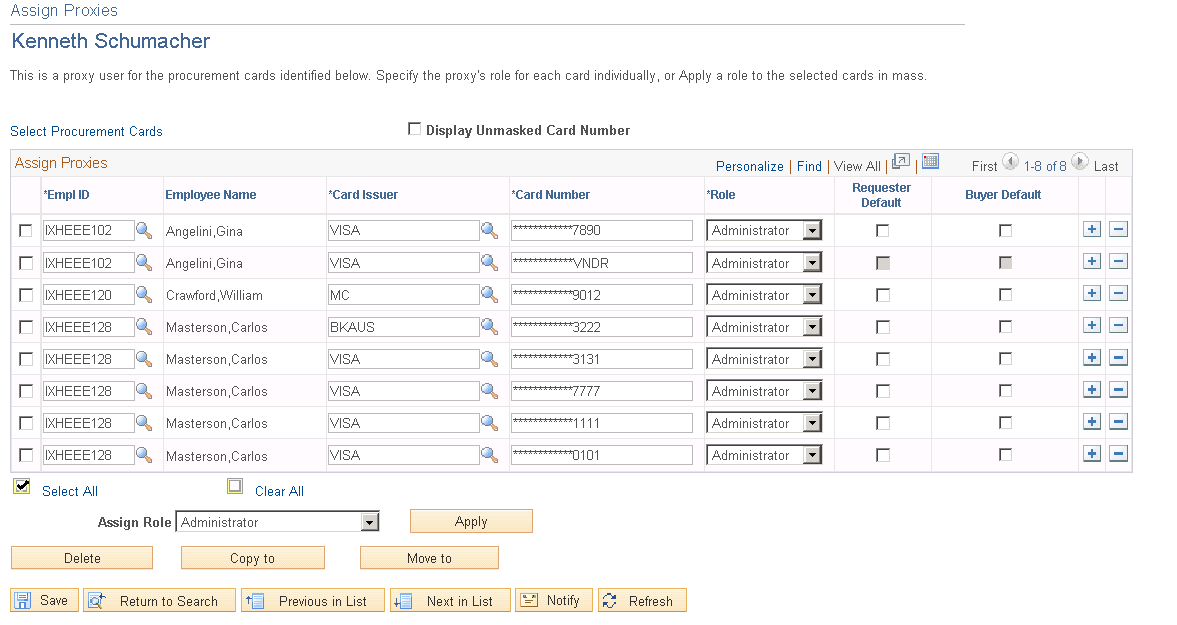 Assign SpeedCharts page