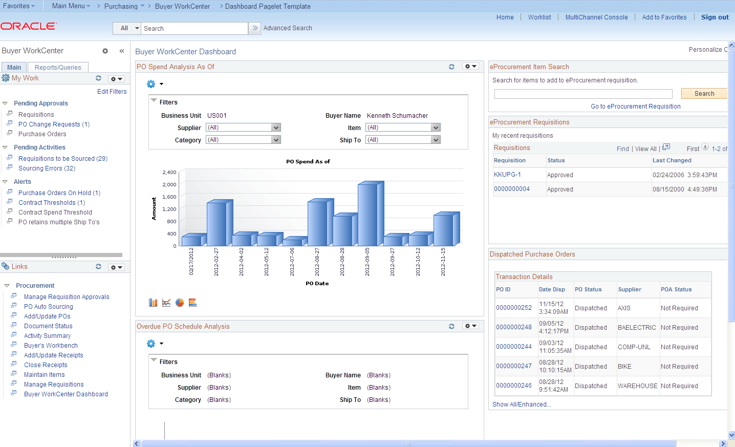 Example of a configured Buyer WorkCenter Example of a configured Buyer WorkCenter