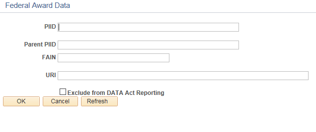 Federal Award Data Federal Award Data