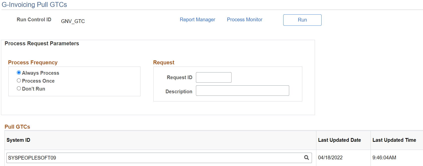 G-Invoicing Pull GTCs Page G-Invoicing Pull GTCs Page