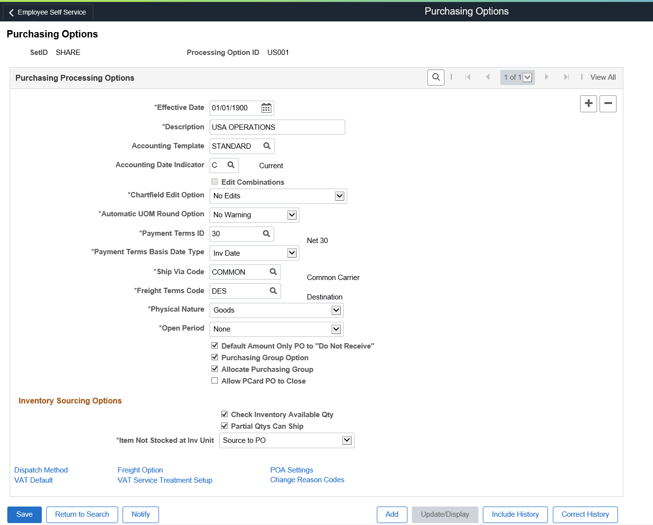 Purchasing Options page Purchasing Options page