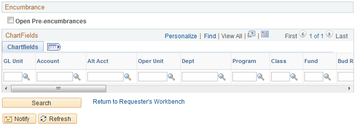 Requester's Workbench - Filter Options page (2 of 2)