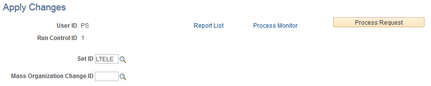 Apply Changes page Apply Changes page